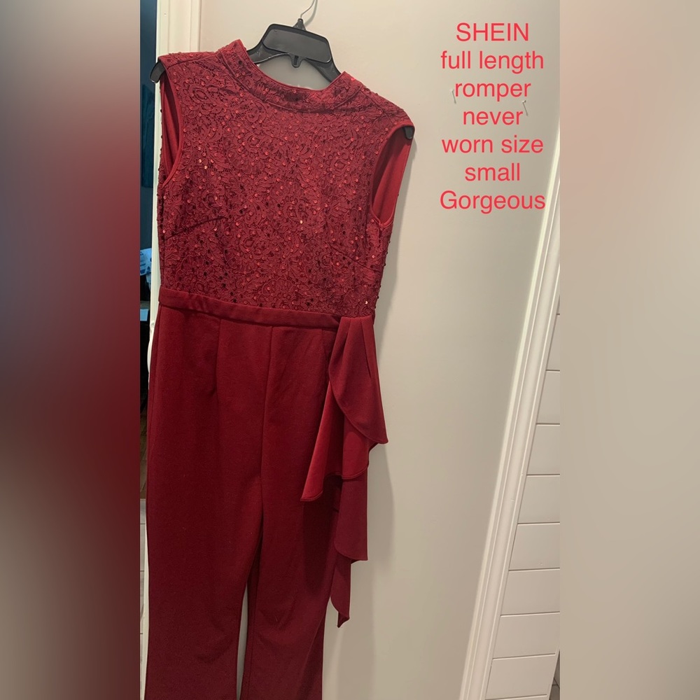 Red flair jumpsuit